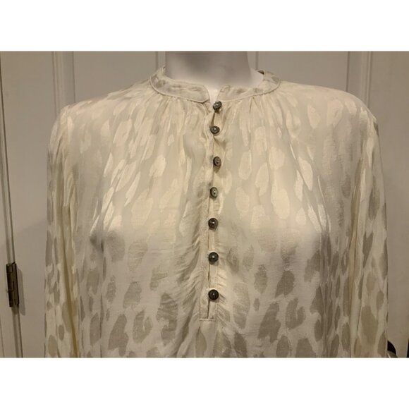 Cloth & Stone Anthropologie Off White Geometric Patterned Popover Shirt, Size M - Picture 2 of 7